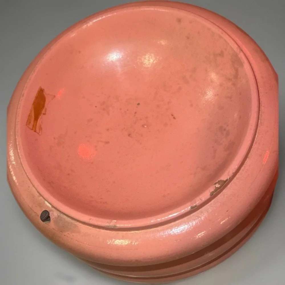 VTG Pink Musical Trinket Box Boudoir Vanity Courting Couple Japan Wind Up Decor